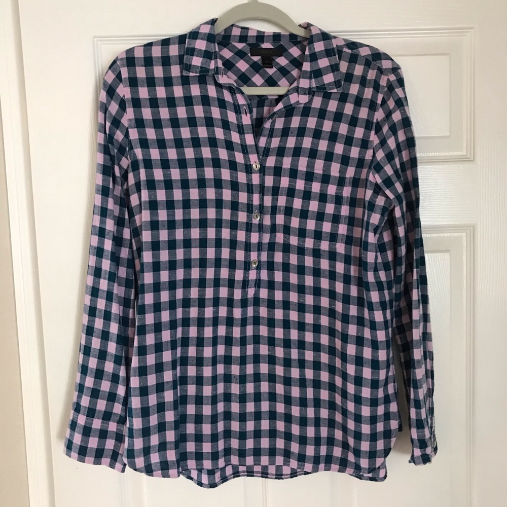 J CREW Pullover Shirt / Half Button
